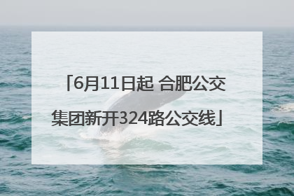 6月11日起 合肥公交集团新开324路公交线