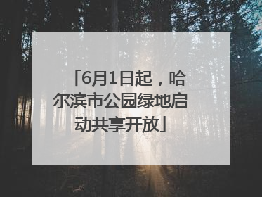 6月1日起，哈尔滨市公园绿地启动共享开放