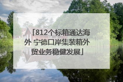 812个标箱通达海外 宁德口岸集装箱外贸业务稳健发展