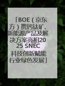 BOE（京东方）携钙钛矿、新能源产品及解决方案亮相2025 SNEC 科技创新赋能行业绿色发展