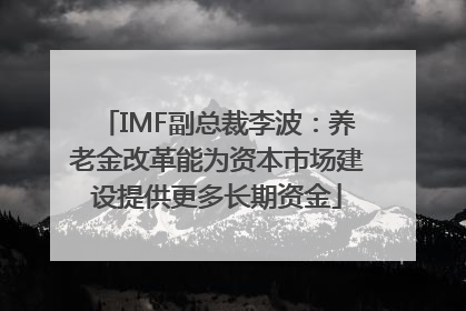 IMF副总裁李波：养老金改革能为资本市场建设提供更多长期资金
