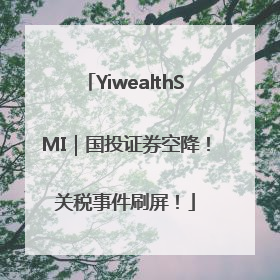 YiwealthSMI｜国投证券空降！关税事件刷屏！